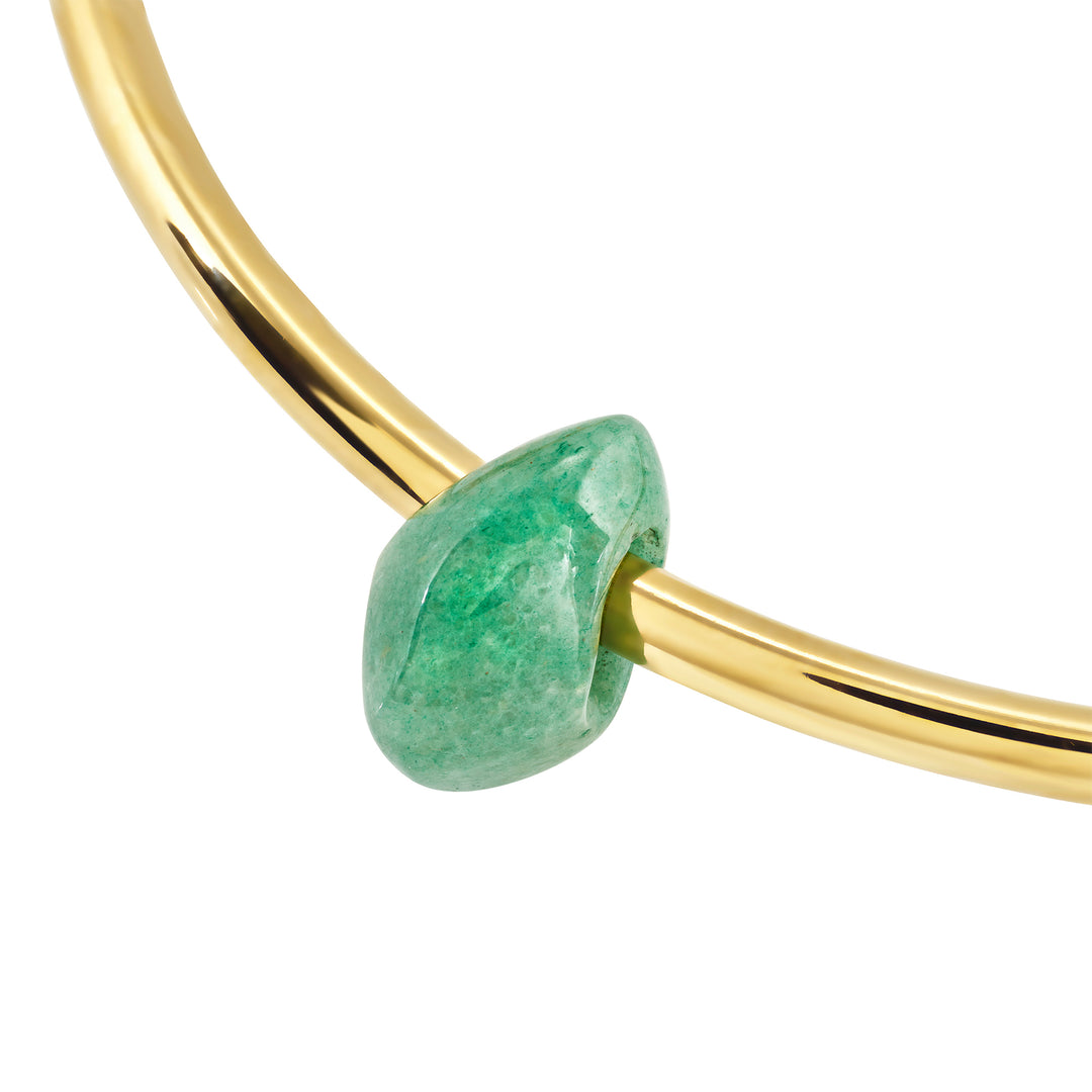 Breil Petra gargantilla rígida acero acabado PVD oro 14K aventurina verde TJ4242