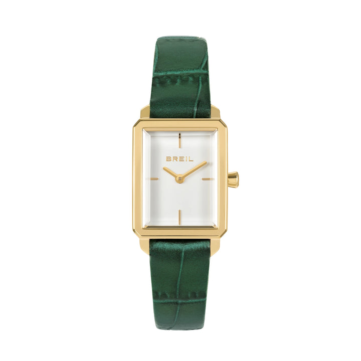 Reloj Breil Carré 20x24mm acero cuarzo blanco PVD acabado oro amarillo TW2079