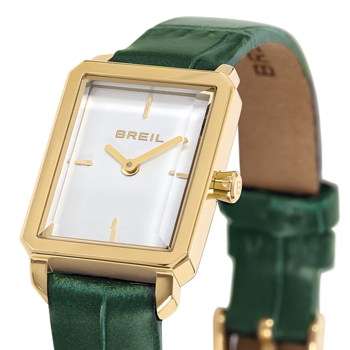 Reloj Breil Carré 20x24mm acero cuarzo blanco PVD acabado oro amarillo TW2079