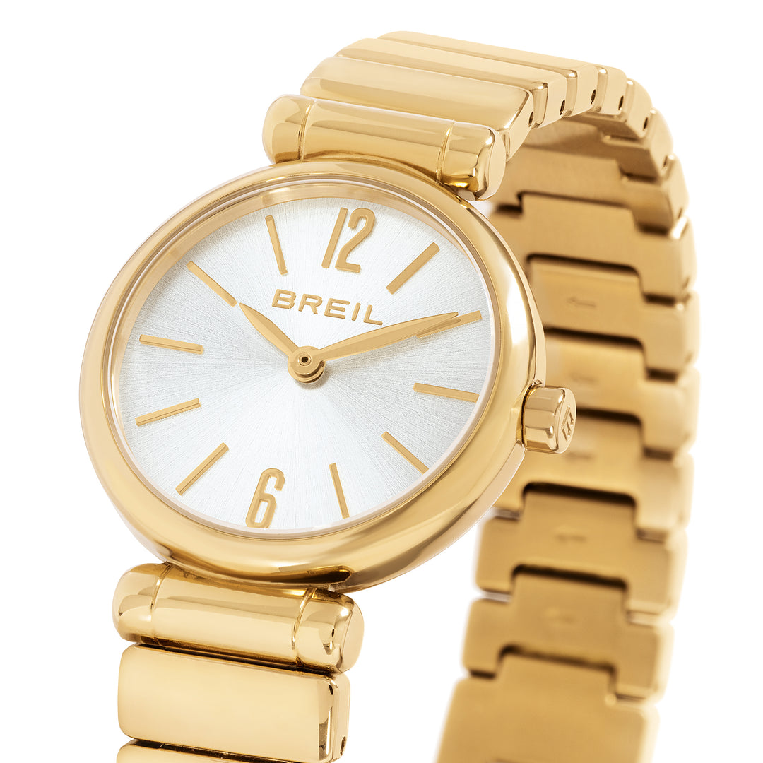Montre Breil Nuvè 28mm acier quartz argenté finition or IP TW2126