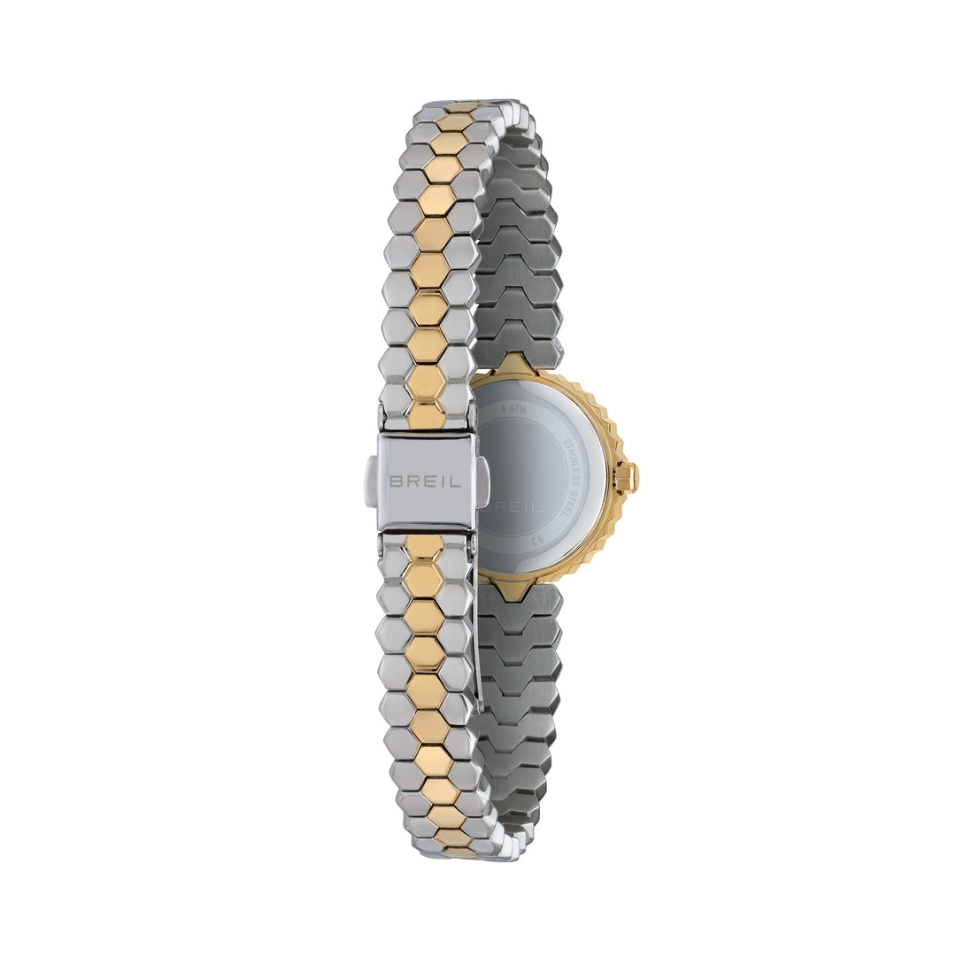 Montre Breil Primp 24mm acier quartz blanc finition PVD or 14 carats TW2200