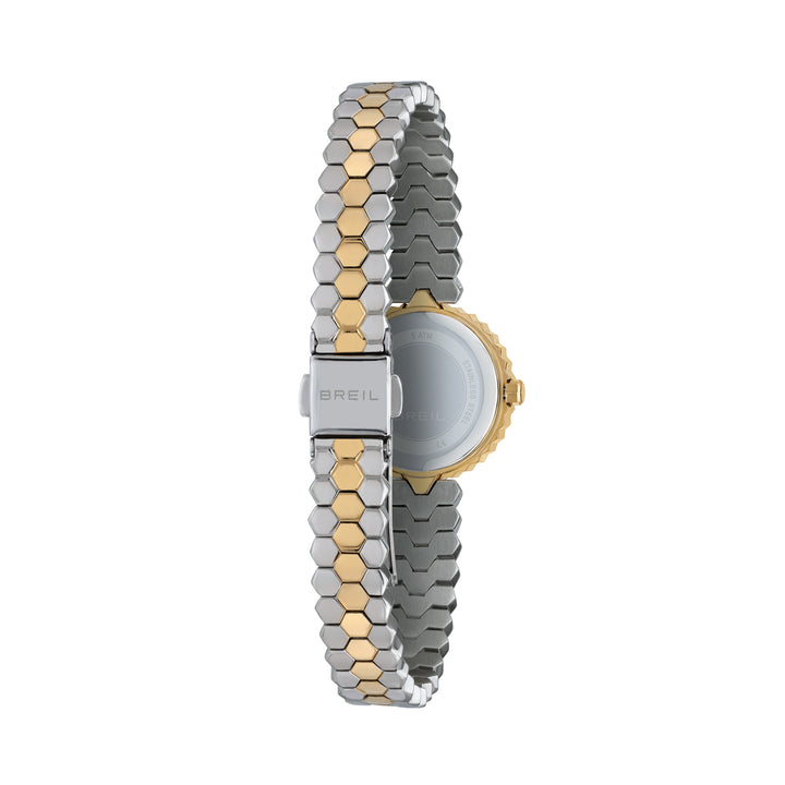Montre Breil Primp 24mm acier quartz blanc finition PVD or 14 carats TW2200