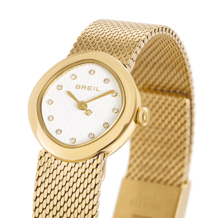 Breil orologio Primp 25mm bianco quarzo acciaio finitura PVD oro 14k TW2022