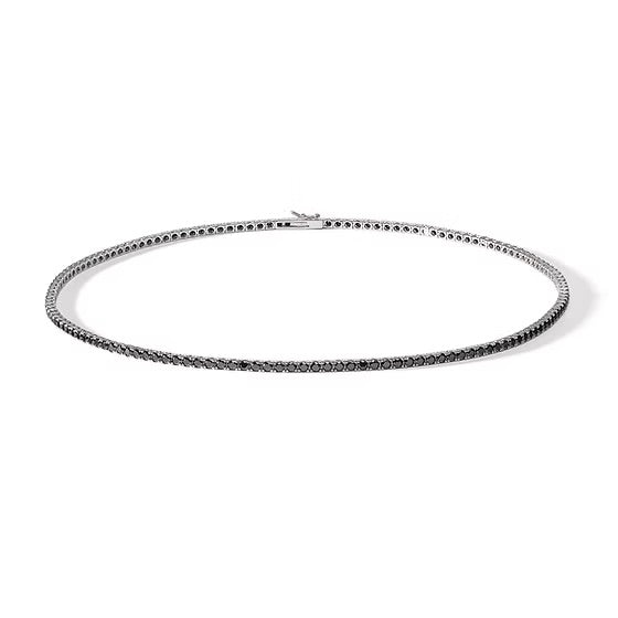 Comete Tennis choker necklace 925 silver black zircons UGL 738 N M45