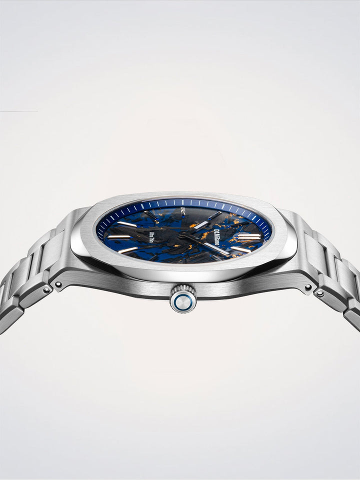 Montre ultra fine D1 Milano Carbon Reef 39 mm D1-UHBJ04