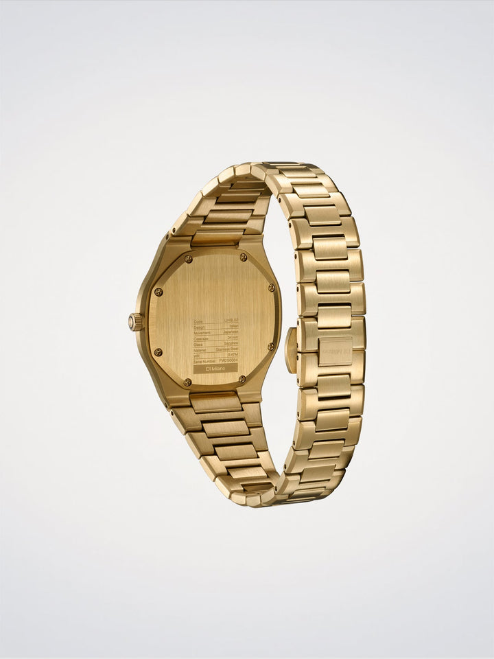 Reloj ultradelgado D1 Milano Gold Mellow 34 mm D1-UHBL02