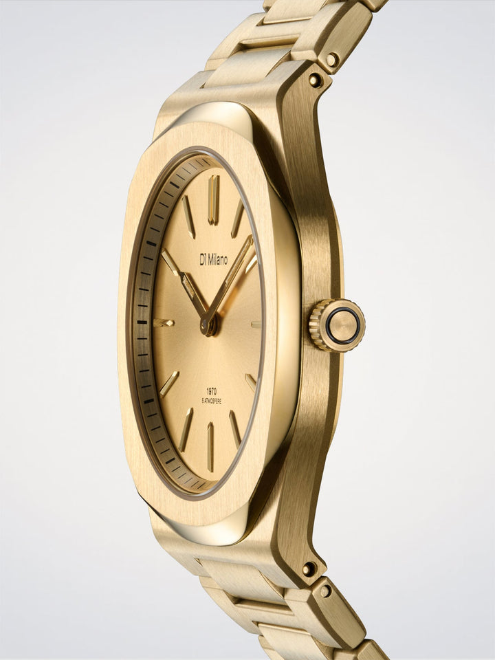 Reloj ultradelgado D1 Milano Gold Mellow 34 mm D1-UHBL02