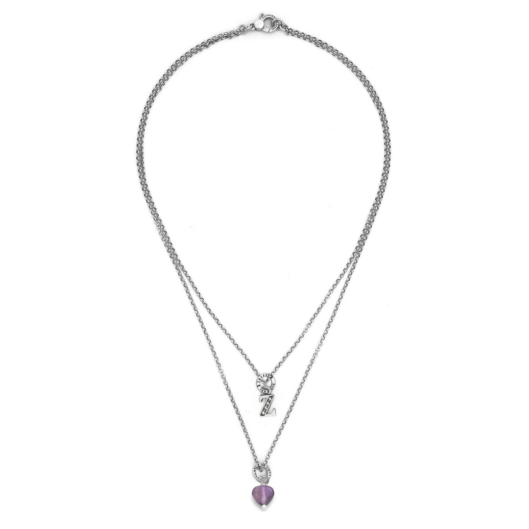 Giovanni Raspini collana dono prezioso lettera z Collana in Argento 925, ametista e zirconi X01469
