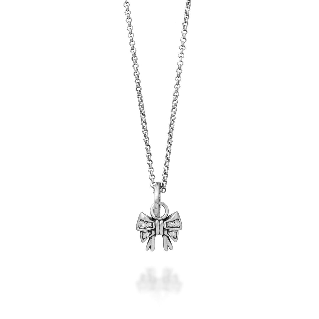 Giovanni Raspini Silver Crystal Bow Necklace X01656