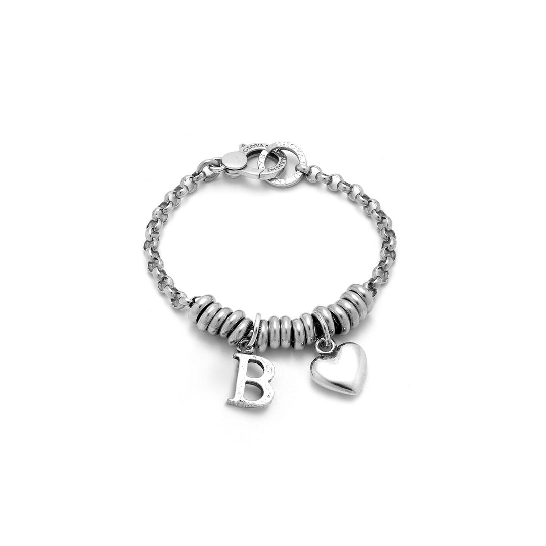 Pulsera de corazón y letra B de Giovanni Raspini 1896