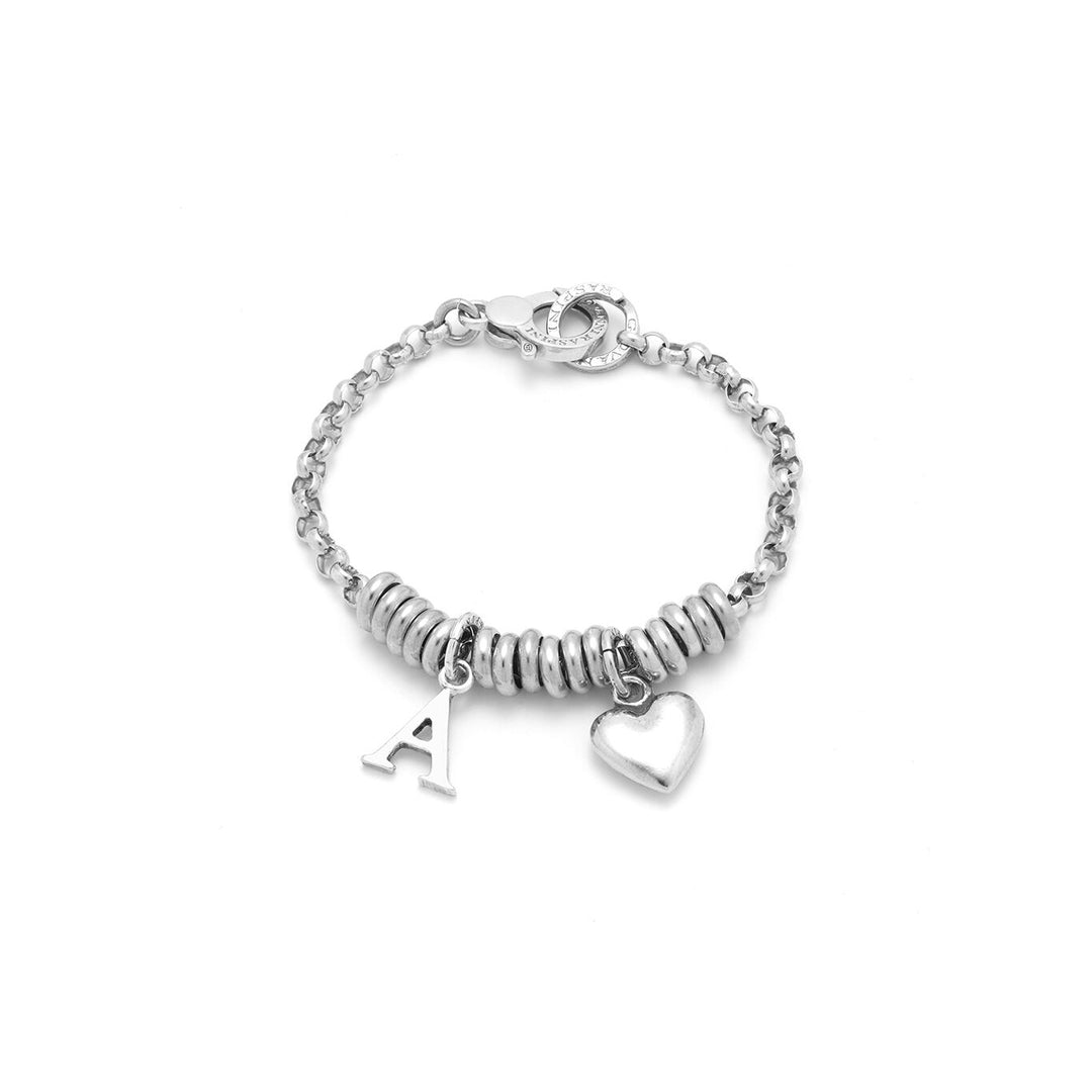 Pulsera de corazón y letra A de Giovanni Raspini 1897