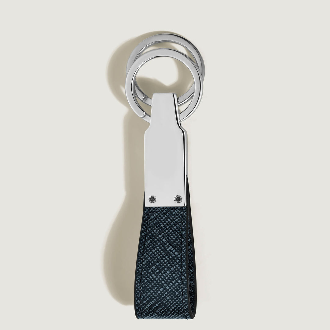 Montblanc key ring with sartorial blue tweed loop 220397