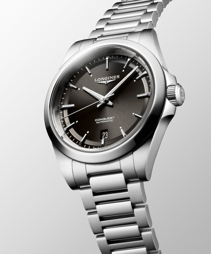 Longines Conquest 38mm black automatic steel watch L3.720.4.52.6
