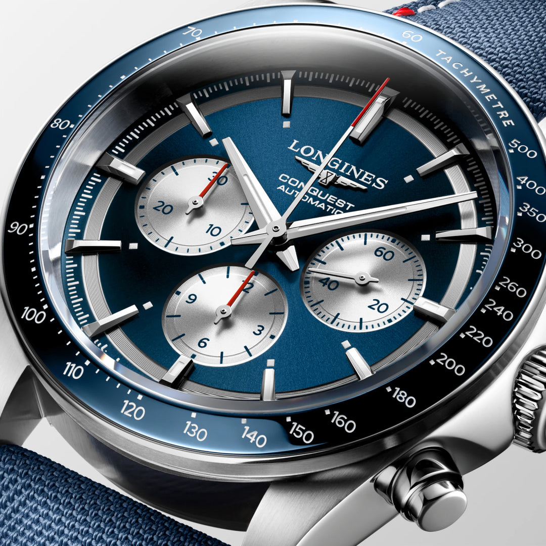 Reloj Longines Conquest Marco Odermatt Edición 42mm acero automático azul L3.835.4.91.2