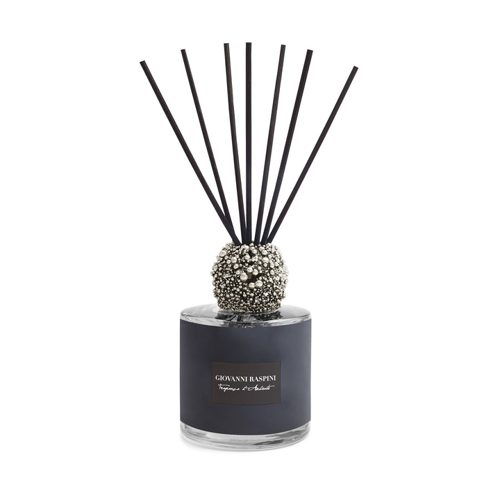 Giovanni Raspini Perlage Diffuser - Nero Divino home fragrance with white bronze decoration - XB0144