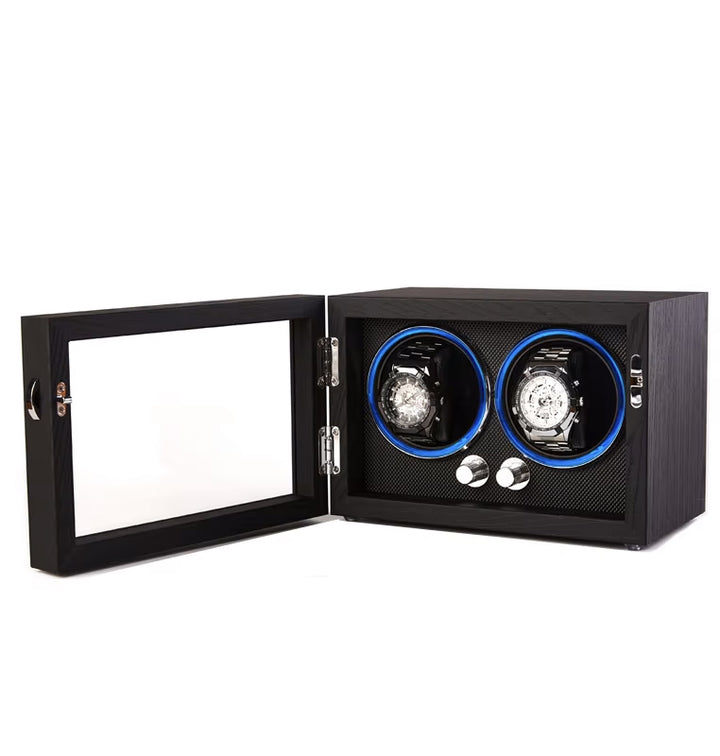 Capodagli-Box mit Rotor für 2 schwarze XB2-Uhren