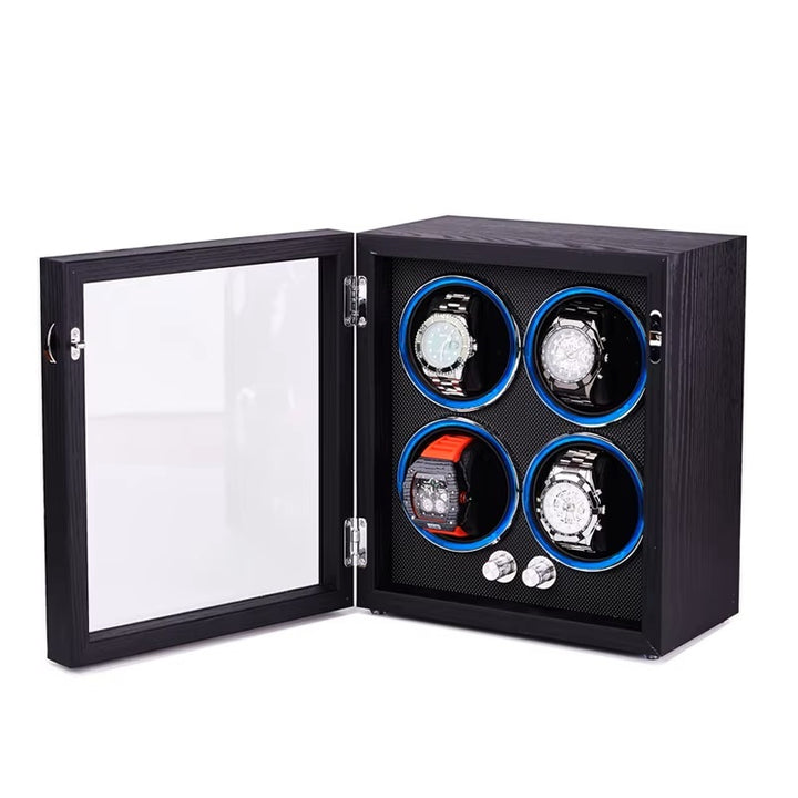 Capodagli-Box mit Rotor für 4 schwarze XB4-Uhren