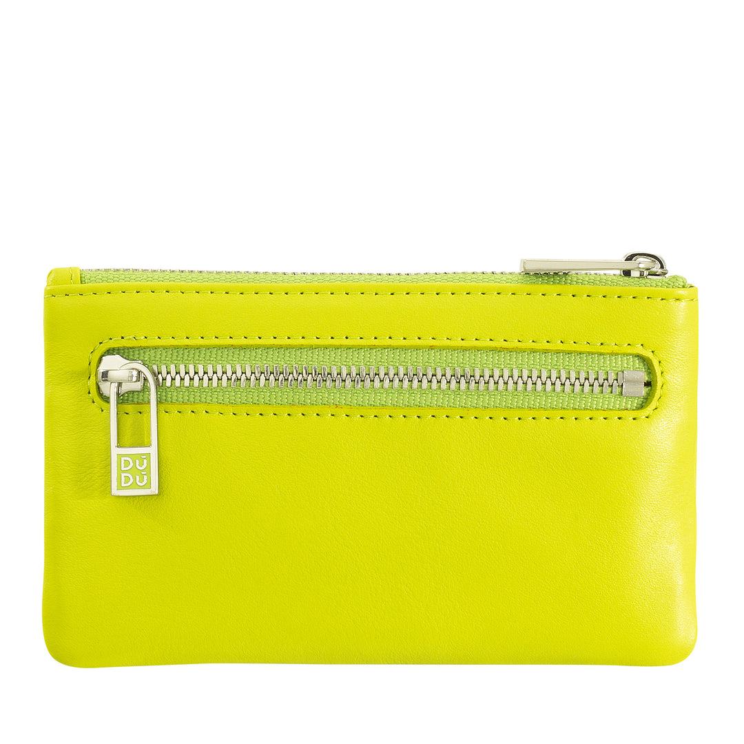DUDU Étui à clés en cuir coloré pour homme et femme, format sachet avec zip