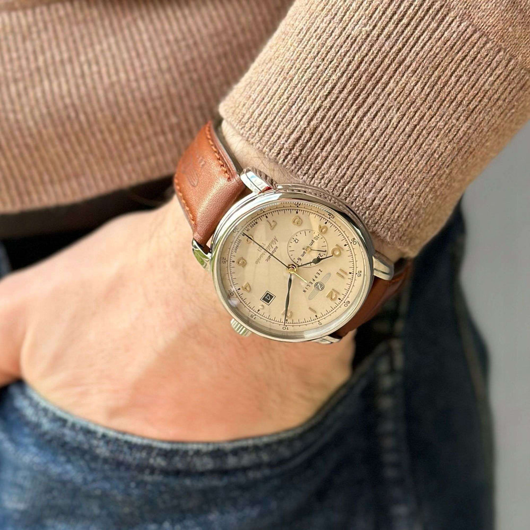 Zeppelin LZ121 Mediterranèe 24ore 40mm beige automático acero 9668-5