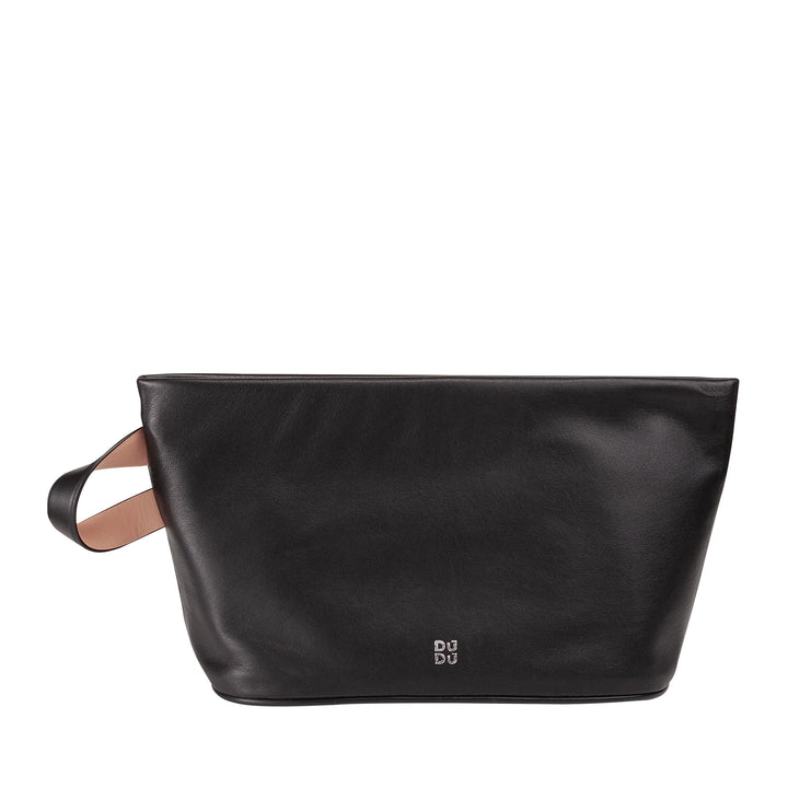DUDU Beauty Case für Damen und Herren aus Leder mit Reißverschluss, große Kulturtasche in leuchtenden Farben, ideal für Reisen, Fitnessstudio, Spa, wasserabweisende Innenausstattung
