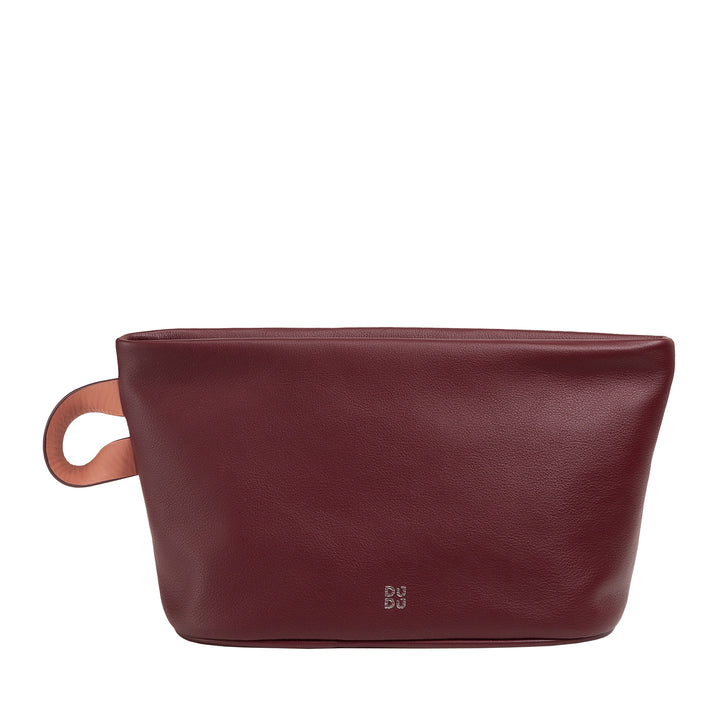 DUDU Beauty Case für Damen und Herren aus Leder mit Reißverschluss, große Kulturtasche in leuchtenden Farben, ideal für Reisen, Fitnessstudio, Spa, wasserabweisende Innenausstattung