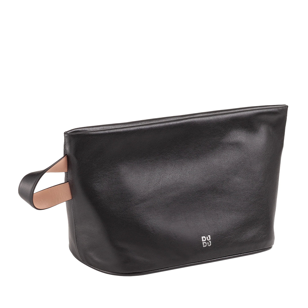 DUDU Beauty Case für Damen und Herren aus Leder mit Reißverschluss, große Kulturtasche in leuchtenden Farben, ideal für Reisen, Fitnessstudio, Spa, wasserabweisende Innenausstattung