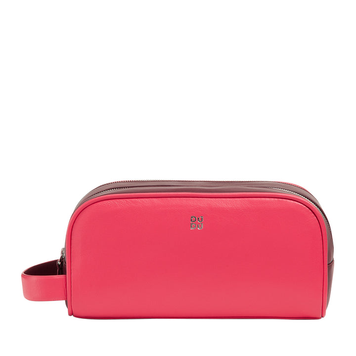DUDU Neceser de Viaje para Hombre y Mujer en Piel Suave y Duradera, Neceser con Doble Cremallera, Interior Repelente al Agua, Bolso de Mano con Asa