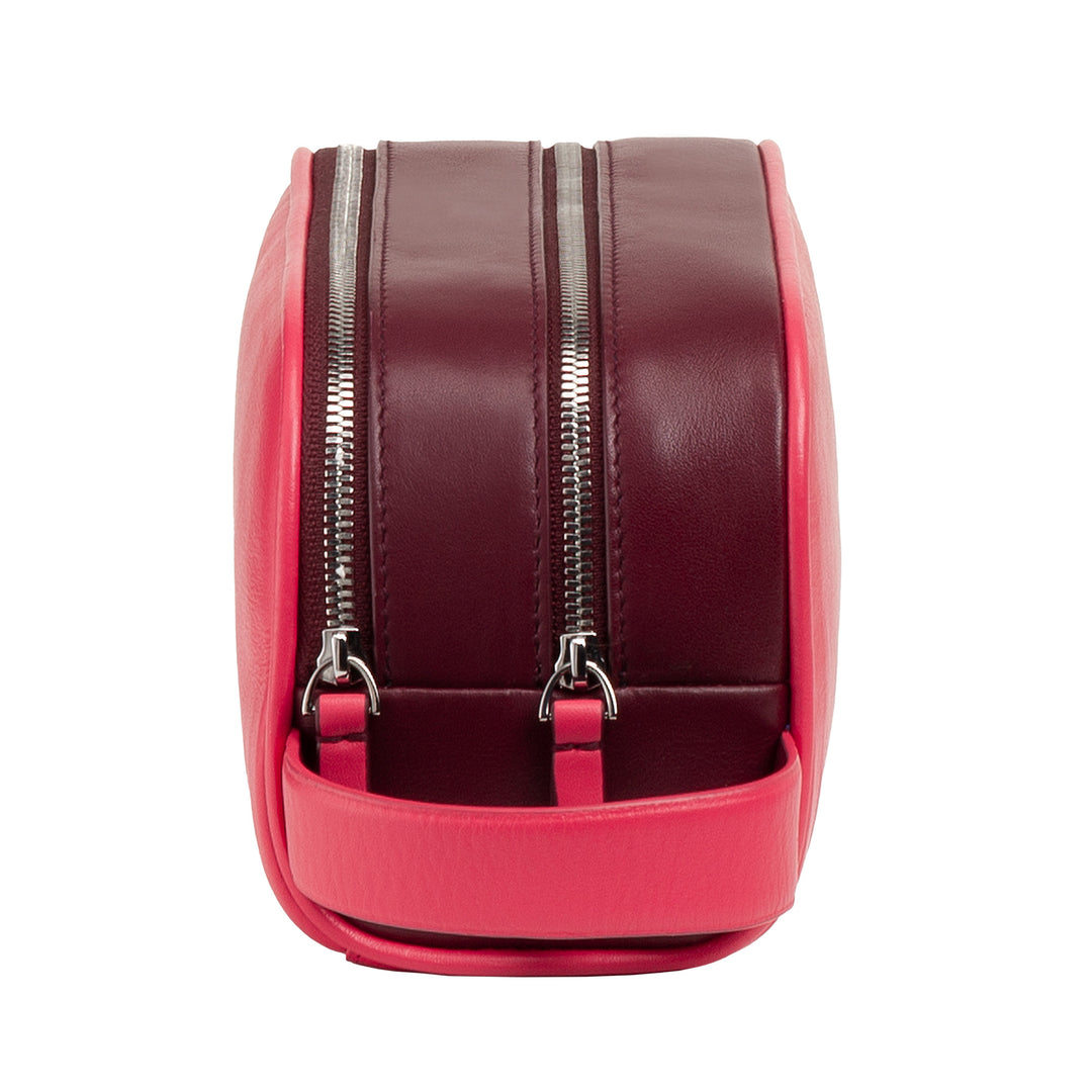 DUDU Neceser de Viaje para Hombre y Mujer en Piel Suave y Duradera, Neceser con Doble Cremallera, Interior Repelente al Agua, Bolso de Mano con Asa