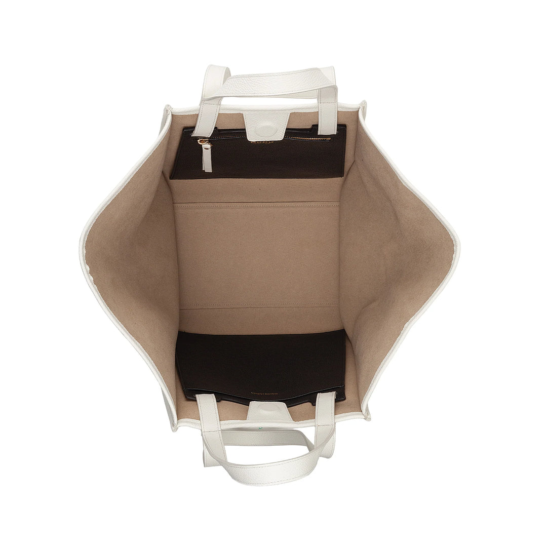 DUDU Bolso de Mujer en Piel Auténtica Made in Italy, Elegante Bolso Shopper Tote, Doble Asa, Piel Flor o Ante - Bolso Grande para Trabajo y Tiempo libre