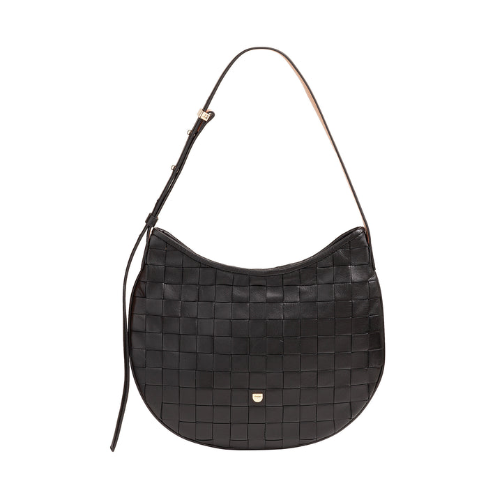 DUDU Borsa a Spalla Donna in Vera Pelle Intrecciata – Elegante Borsa Hobo con Tracolla Regolabile e Cerniera Zip, Design Artigianale, Capiente e Versatile