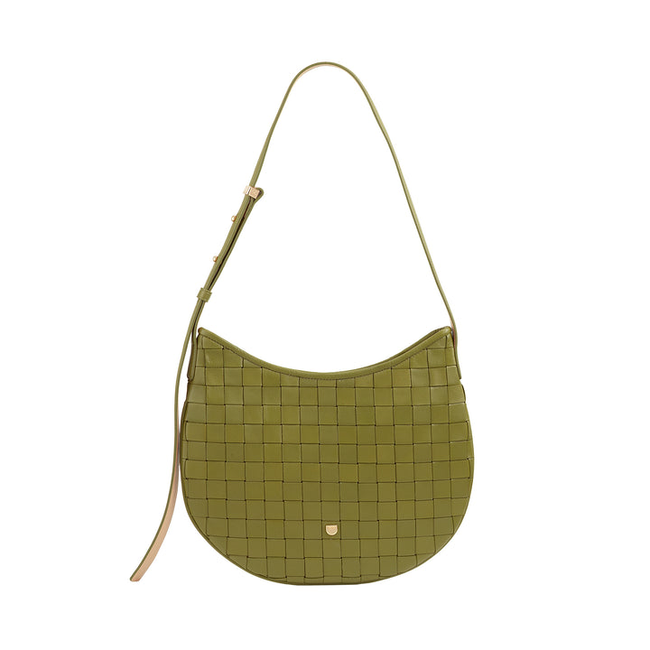 DUDU Borsa a Spalla Donna in Vera Pelle Intrecciata – Elegante Borsa Hobo con Tracolla Regolabile e Cerniera Zip, Design Artigianale, Capiente e Versatile