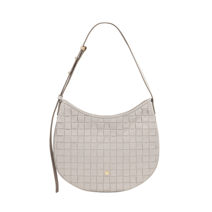 DUDU Borsa a Spalla Donna in Vera Pelle Intrecciata – Elegante Borsa Hobo con Tracolla Regolabile e Cerniera Zip, Design Artigianale, Capiente e Versatile