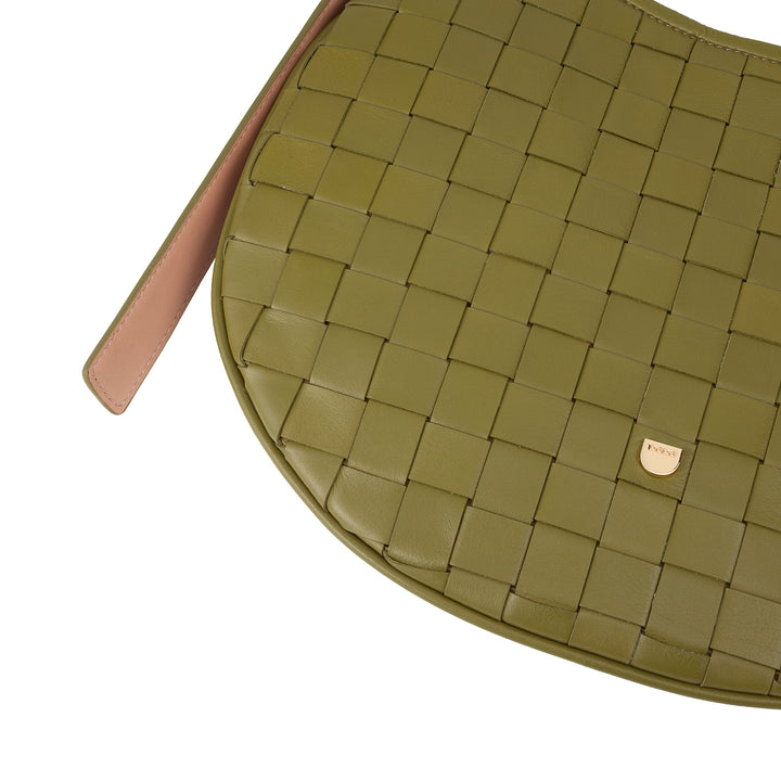 DUDU Borsa a Spalla Donna in Vera Pelle Intrecciata – Elegante Borsa Hobo con Tracolla Regolabile e Cerniera Zip, Design Artigianale, Capiente e Versatile