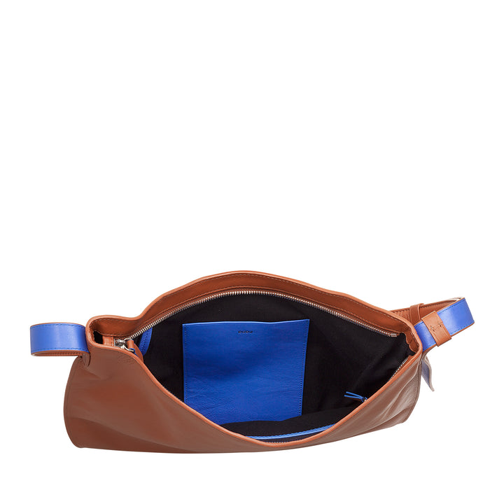 DUDU Sac à bandoulière pour Femme en Cuir Souple, Sac Hobo avec Fermeture éclair, Grand Sac à bandoulière réglable coloré et spacieux