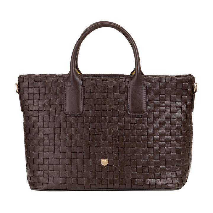 DUDU Borsa a Tracolla Donna in Vera Pelle Intrecciata – Borsa a Mano Elegante con Manici, Cerniera e Tracolla Regolabile Rimovibile – Borsetta Capiente per Ufficio e Tempo Libero