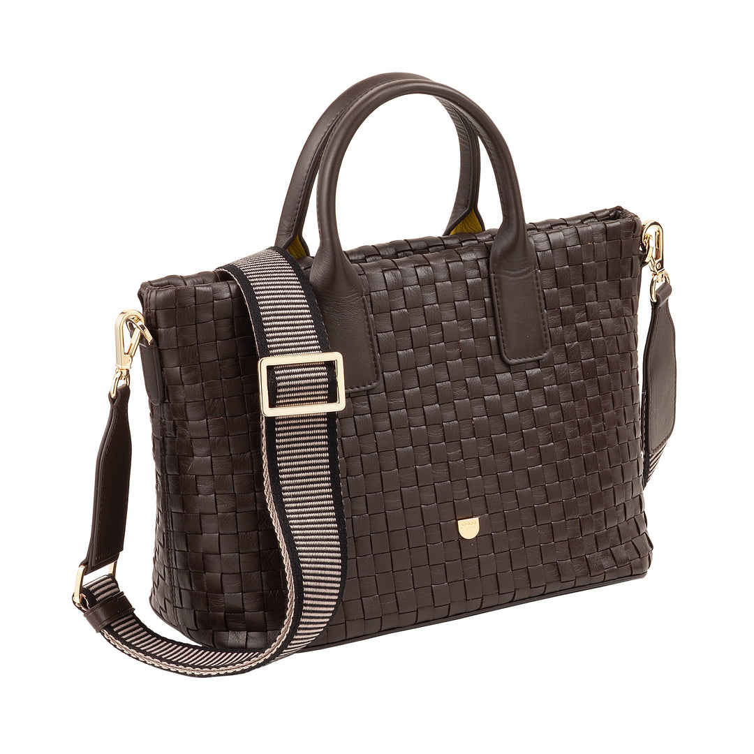 DUDU Borsa a Tracolla Donna in Vera Pelle Intrecciata – Borsa a Mano Elegante con Manici, Cerniera e Tracolla Regolabile Rimovibile – Borsetta Capiente per Ufficio e Tempo Libero