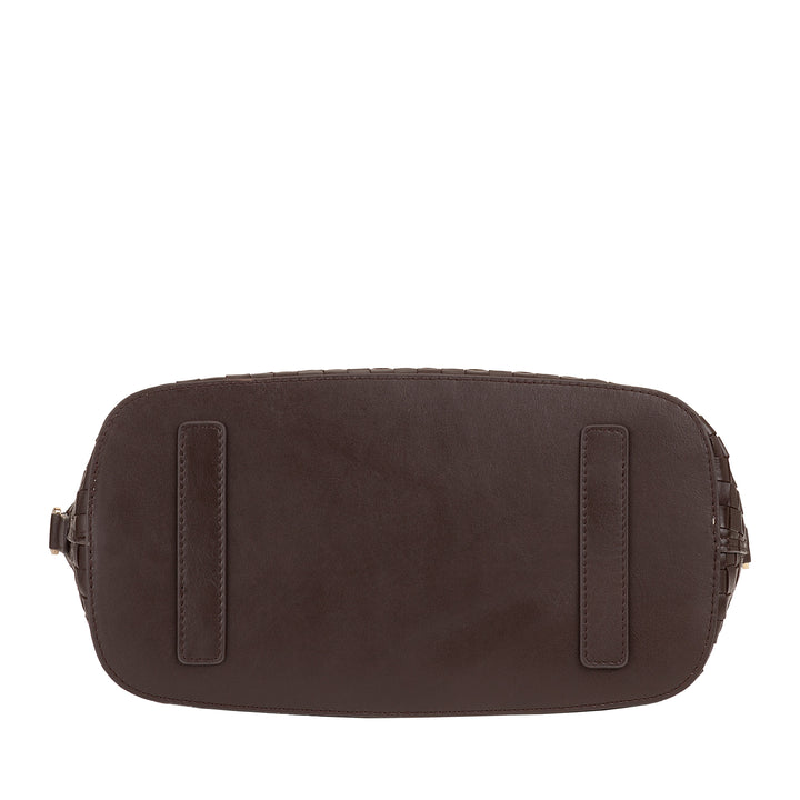 DUDU Borsa a Tracolla Donna in Vera Pelle Intrecciata – Borsa a Mano Elegante con Manici, Cerniera e Tracolla Regolabile Rimovibile – Borsetta Capiente per Ufficio e Tempo Libero