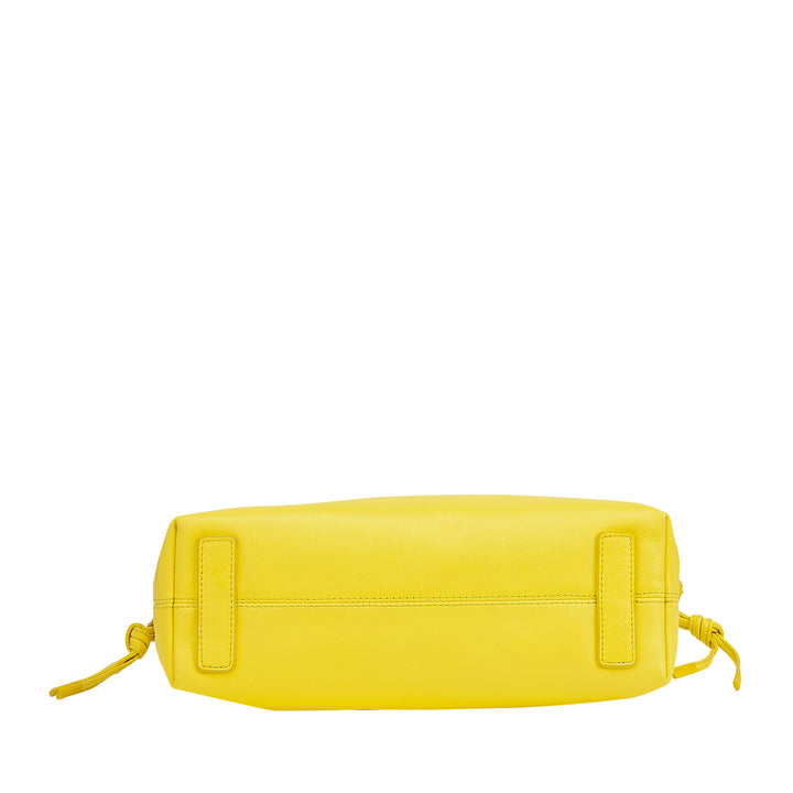 DUDU Bolso de Mujer de Piel con Cierre de Cordón - Bolso de Bandolera Elegante, Compacto y Práctico para Cada Ocasión con Correa Ajustable