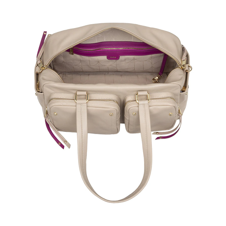 DUDU Borsa Bauletto Grande Donna in Pelle con Tasche Esterne e Tracolla Removibile, Capiente ed Elegante - Borsa a Mano e Spalla con Cerniera Zip, Stile Moderno