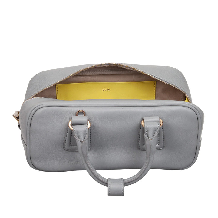 DUDU Grand Sac Cartable en Cuir pour Femme avec Bandoulière Amovible, Spacieux et Élégant - Sac Main et Bandoulière avec Fermeture Éclair, Double Poignées