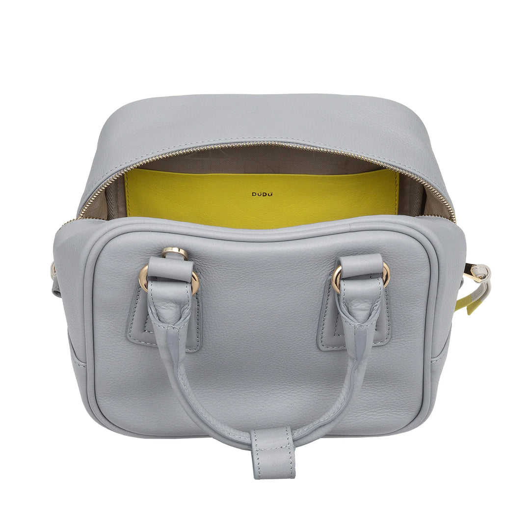 DUDU Borsa Bauletto Donna in Pelle con Tracolla Regolabile, Elegante e Compatta, Borsa a Mano e Spalla con Cerniera Zip