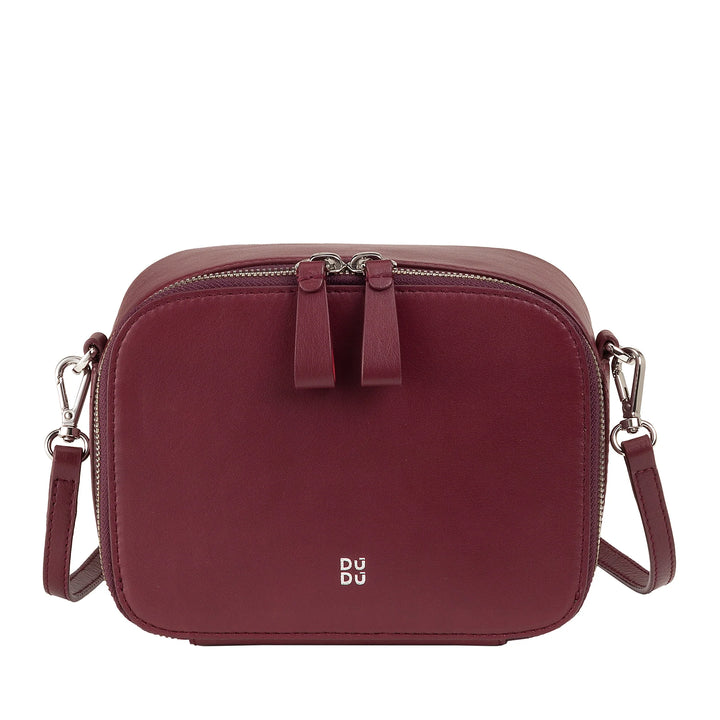 DUDU Bolso Bandolera Pequeño de Piel para Mujer, Bolso para Cámara con Doble Correa para el Hombro, Cierre de Cremallera, Bolso Elegante de Diseño Compacto