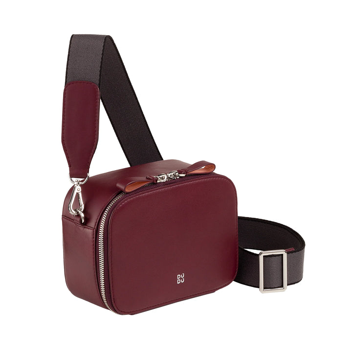 DUDU Bolso Bandolera Pequeño de Piel para Mujer, Bolso para Cámara con Doble Correa para el Hombro, Cierre de Cremallera, Bolso Elegante de Diseño Compacto