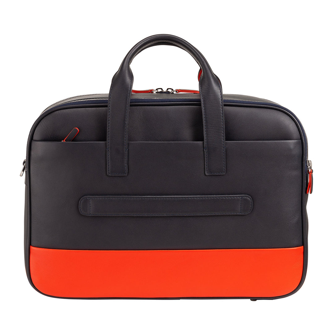 DUDU Bolso de Trabajo de Piel para Hombre y Mujer, Maletín para PC o MacBook de hasta 16 Pulgadas, Maletín de Oficina para Documentos con Bandolera, Asas y Doble Cremallera