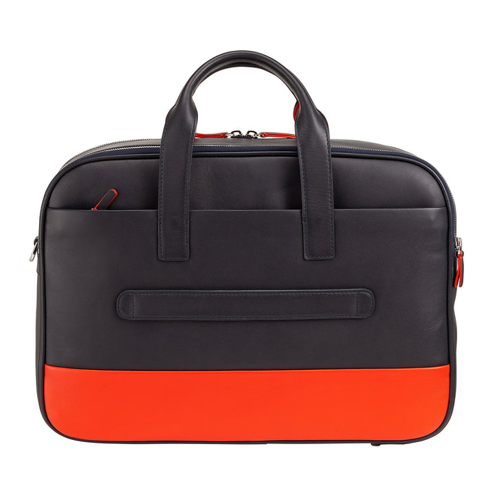 DUDU Bolso de Trabajo de Piel para Hombre y Mujer, Maletín para PC o MacBook de hasta 16 Pulgadas, Maletín de Oficina para Documentos con Bandolera, Asas y Doble Cremallera