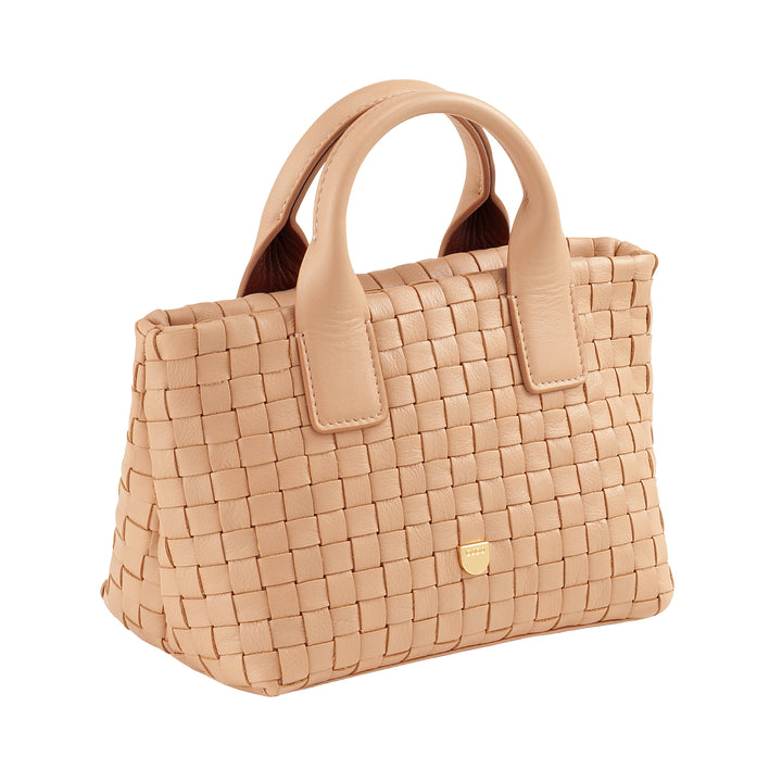 DUDU Borsa in Pelle Donna Piccola Intrecciata con Cerniera Zip – Mini Bag Elegante con Tracolla a Catena, Borsa a Spalla Borsetta a Mano Compatta e Raffinata