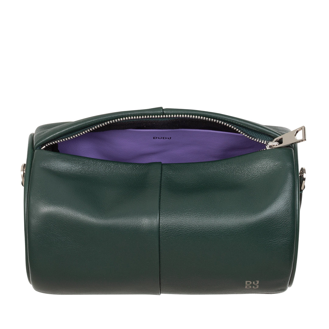 DUDU Borsa Donna Cilindrica in Pelle, Borsa a Tracolla con Catena e Pelle, Borsa a Cilindro Piccola Fashion Elegante con Cerniera