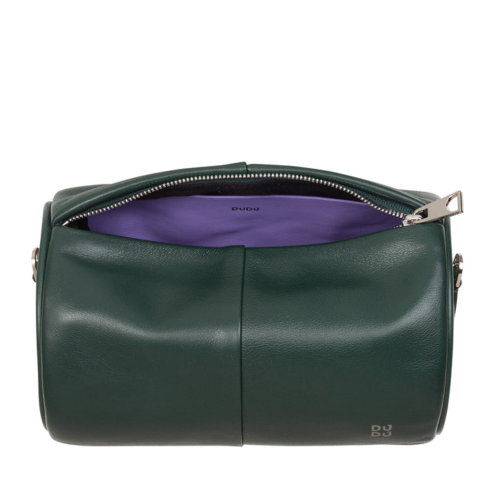 DUDU Borsa Donna Cilindrica in Pelle, Borsa a Tracolla con Catena e Pelle, Borsa a Cilindro Piccola Fashion Elegante con Cerniera