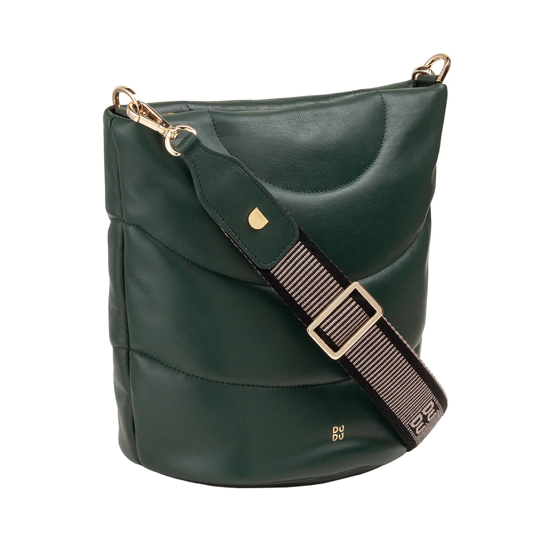 DUDU Bolso Bandolera Mujer y Bandolera Acolchada Acolchada en Piel Napa, Bolso Pequeño con Cremallera, Diseño Elegante
