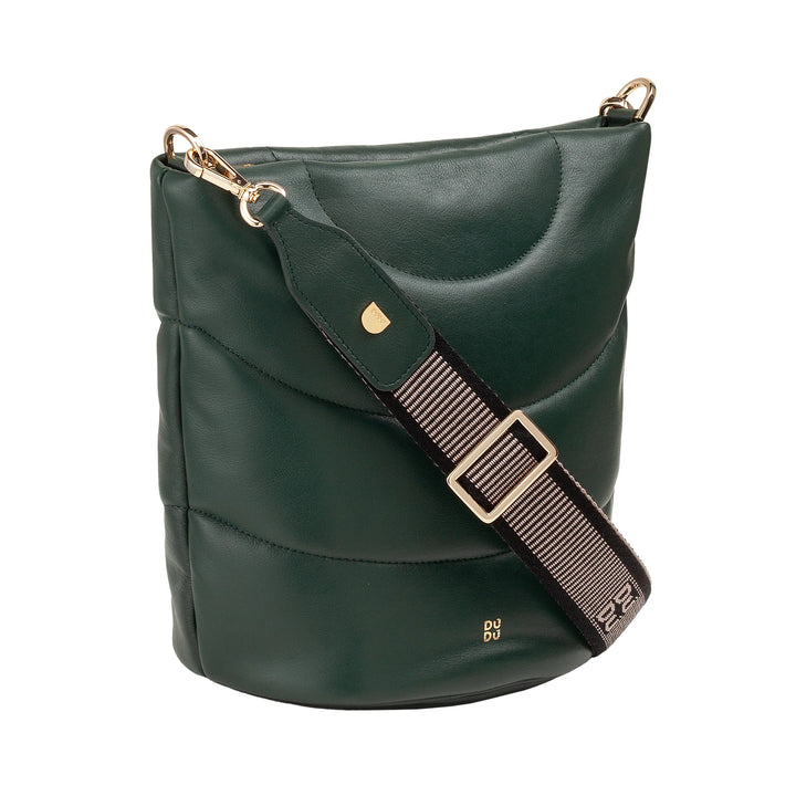 DUDU Bolso Bandolera Mujer y Bandolera Acolchada Acolchada en Piel Napa, Bolso Pequeño con Cremallera, Diseño Elegante